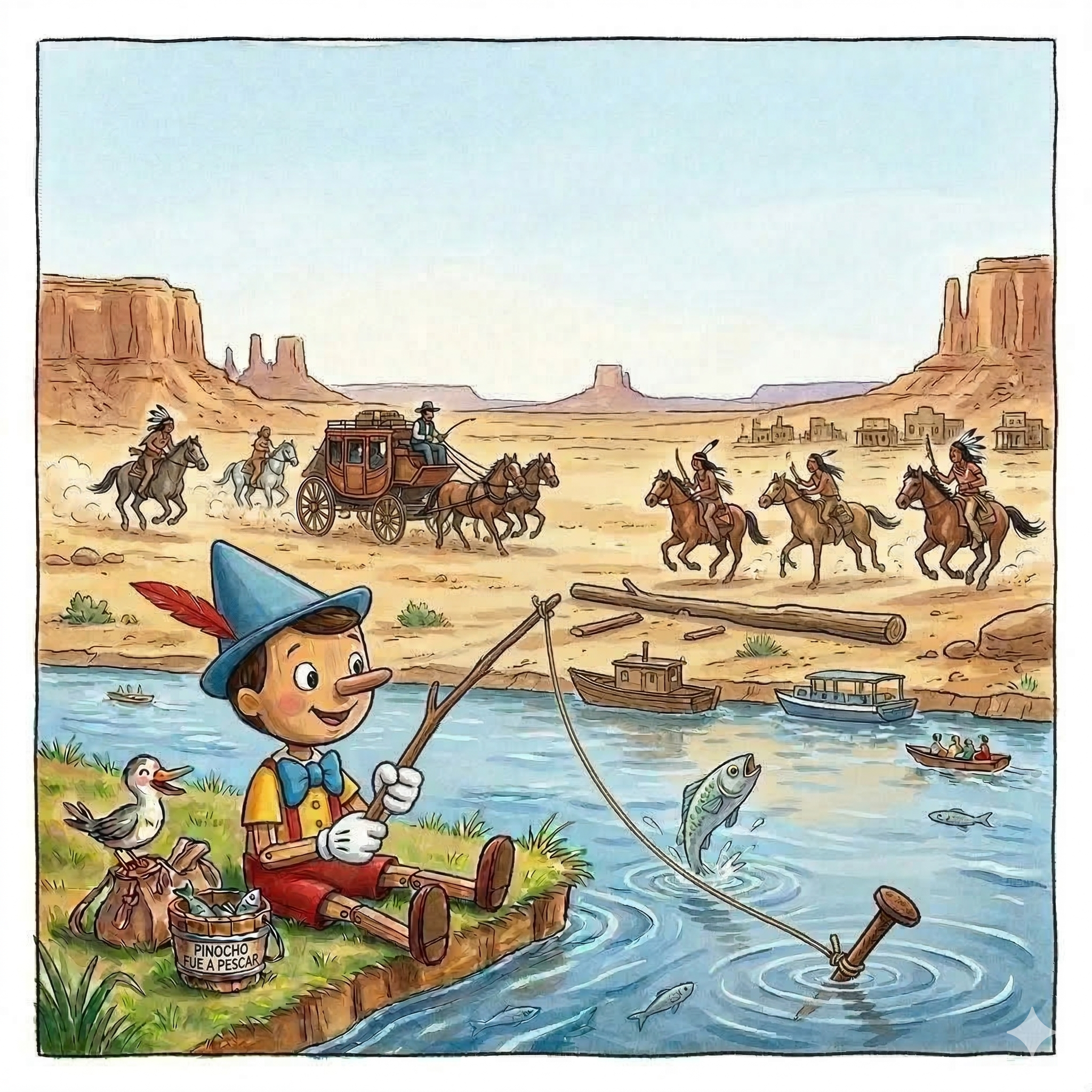 Pinocho y el Misterio del Río Bravo en el Desierto Salvaje