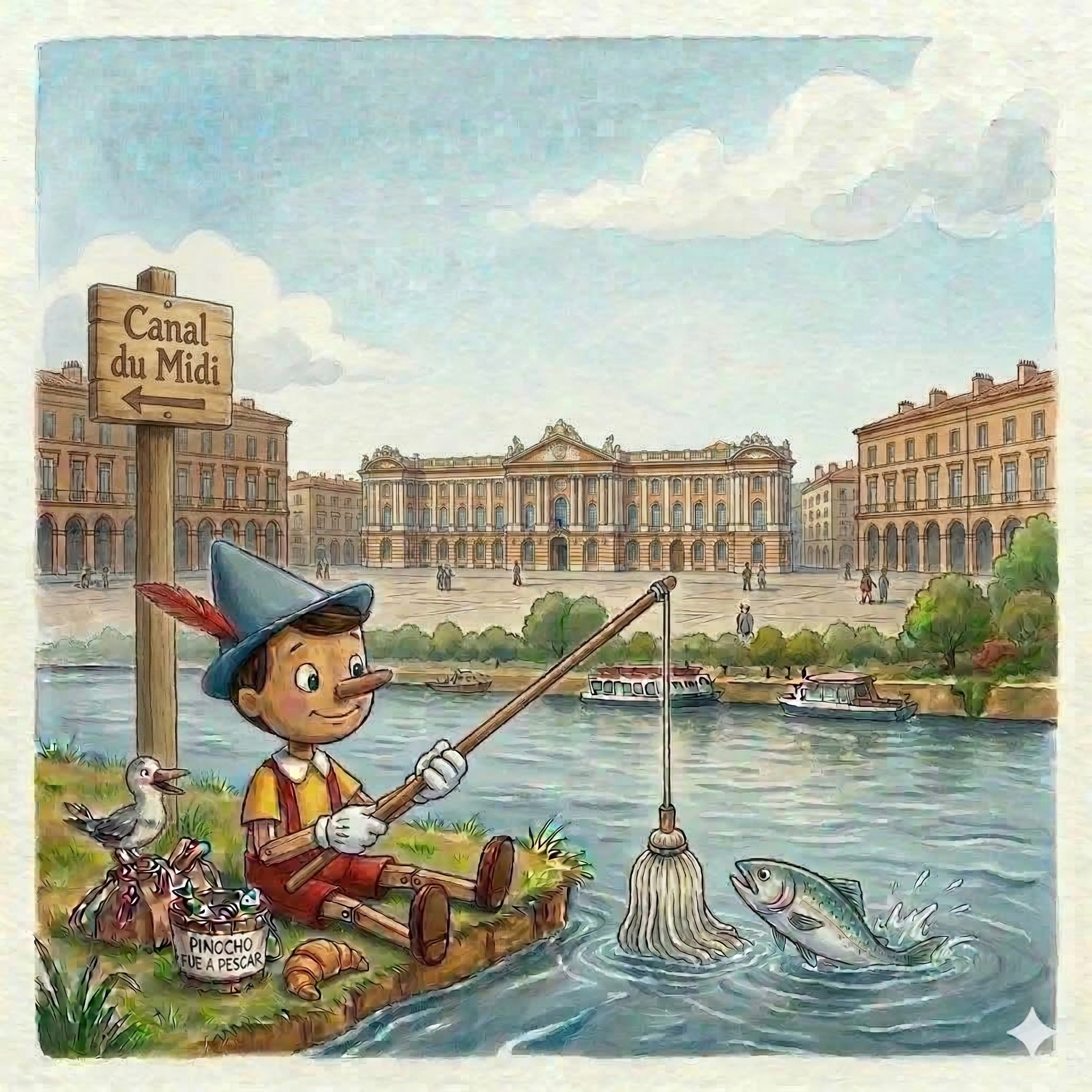 El divertido crucero de Pinocho y el increíble canal del río Garona