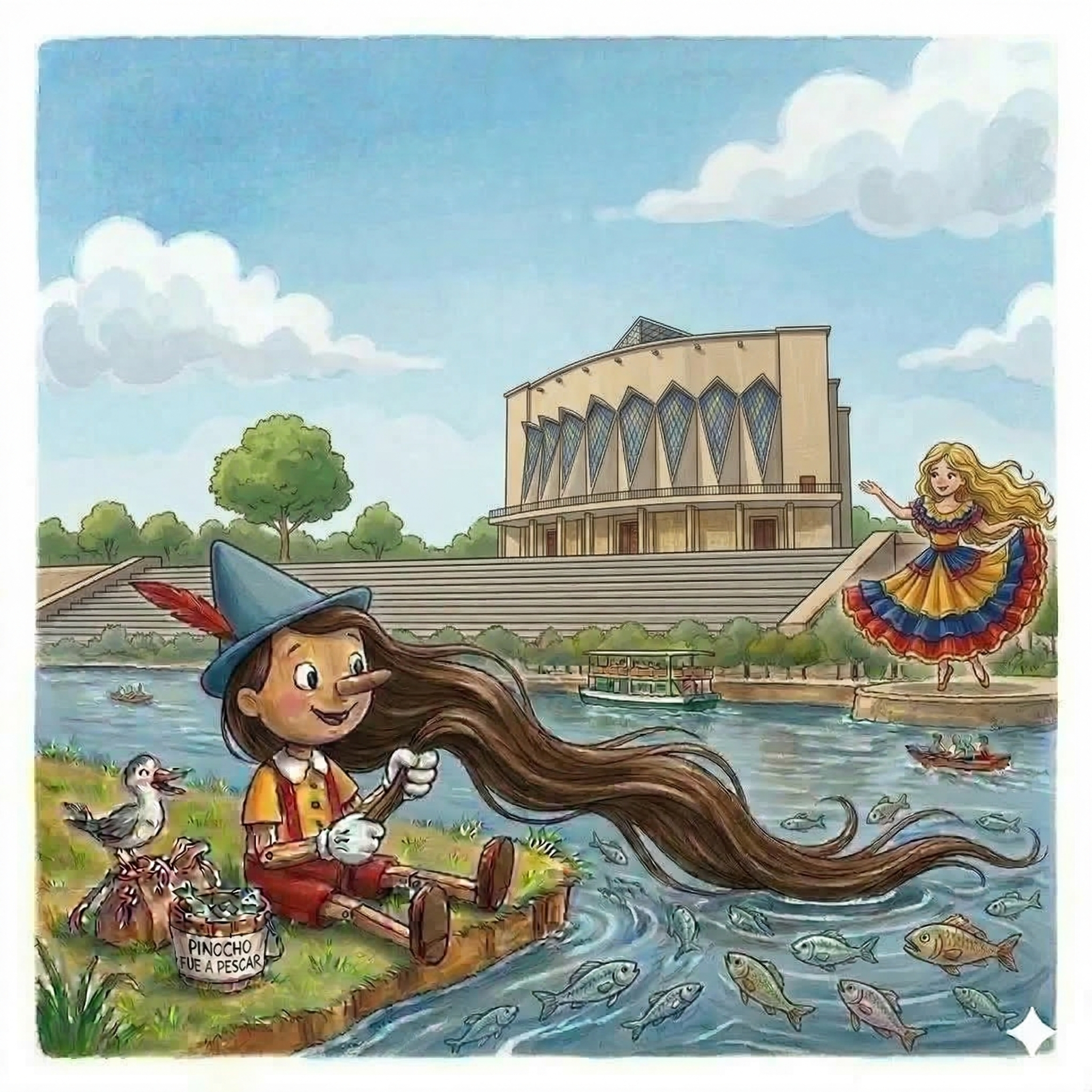 El caluroso baile de Pinocho bajo la enorme iglesia del río Magdalena