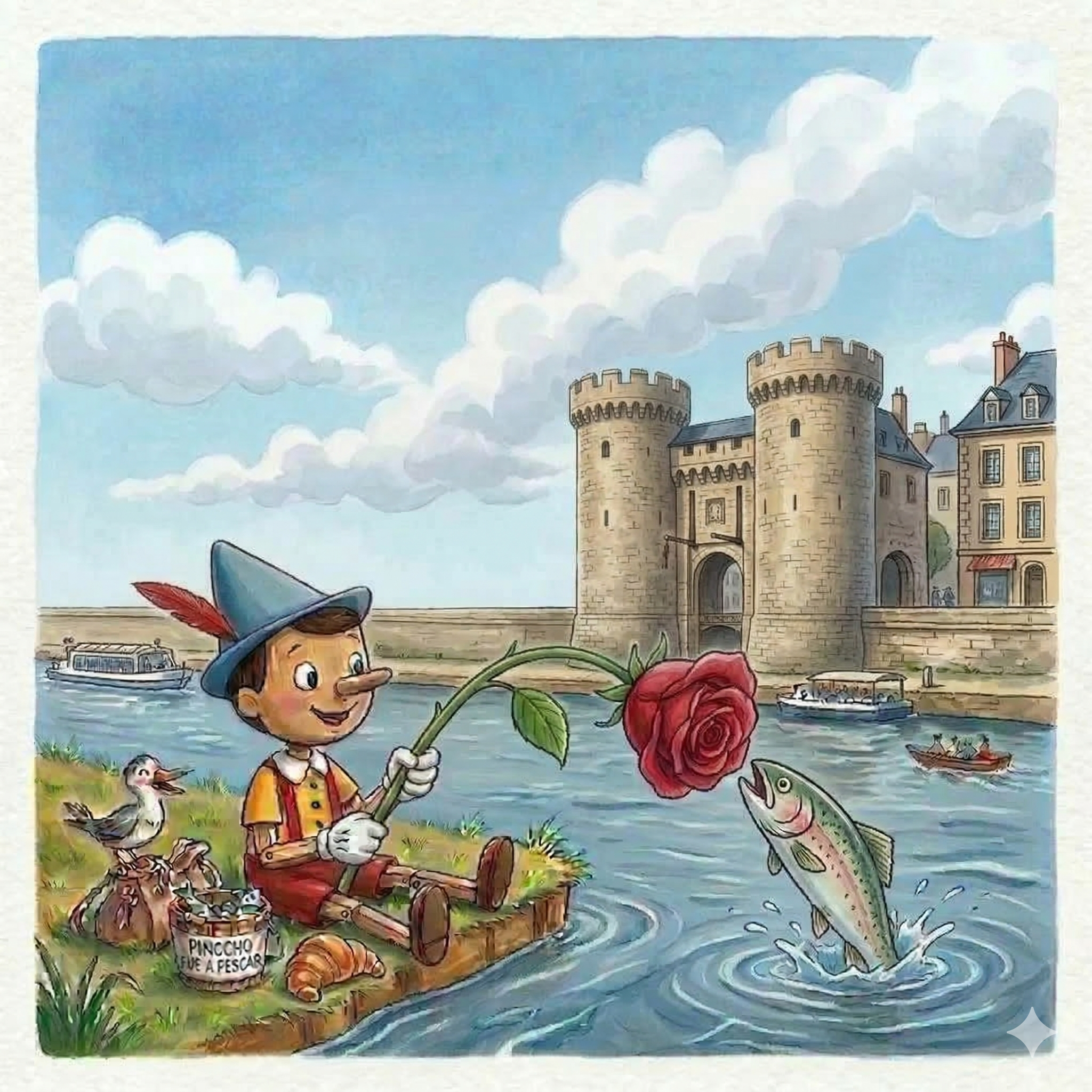 El dulce paseo de Pinocho por el florido río Mosa