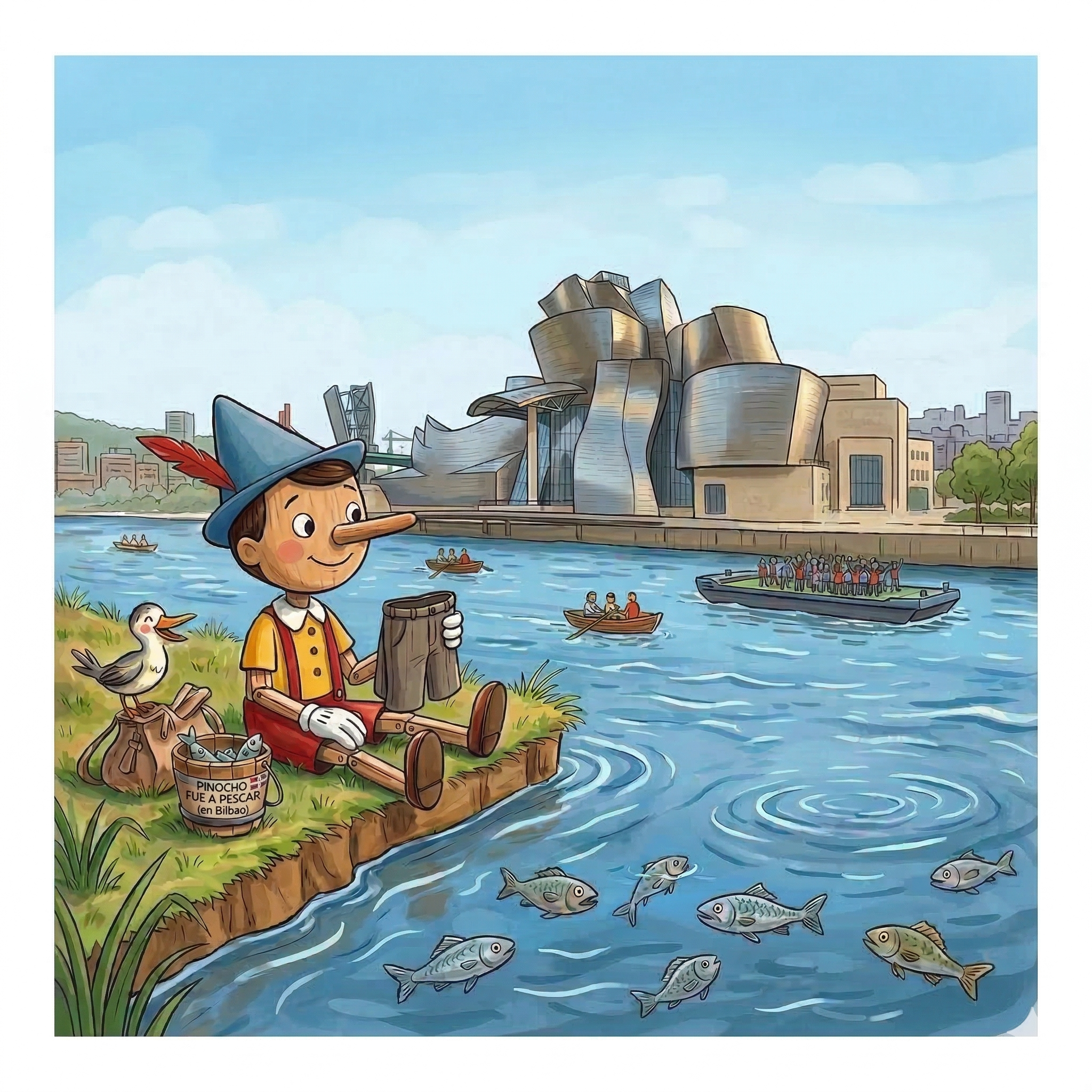 Pinocho y el museo del futuro a orillas del río Nervión