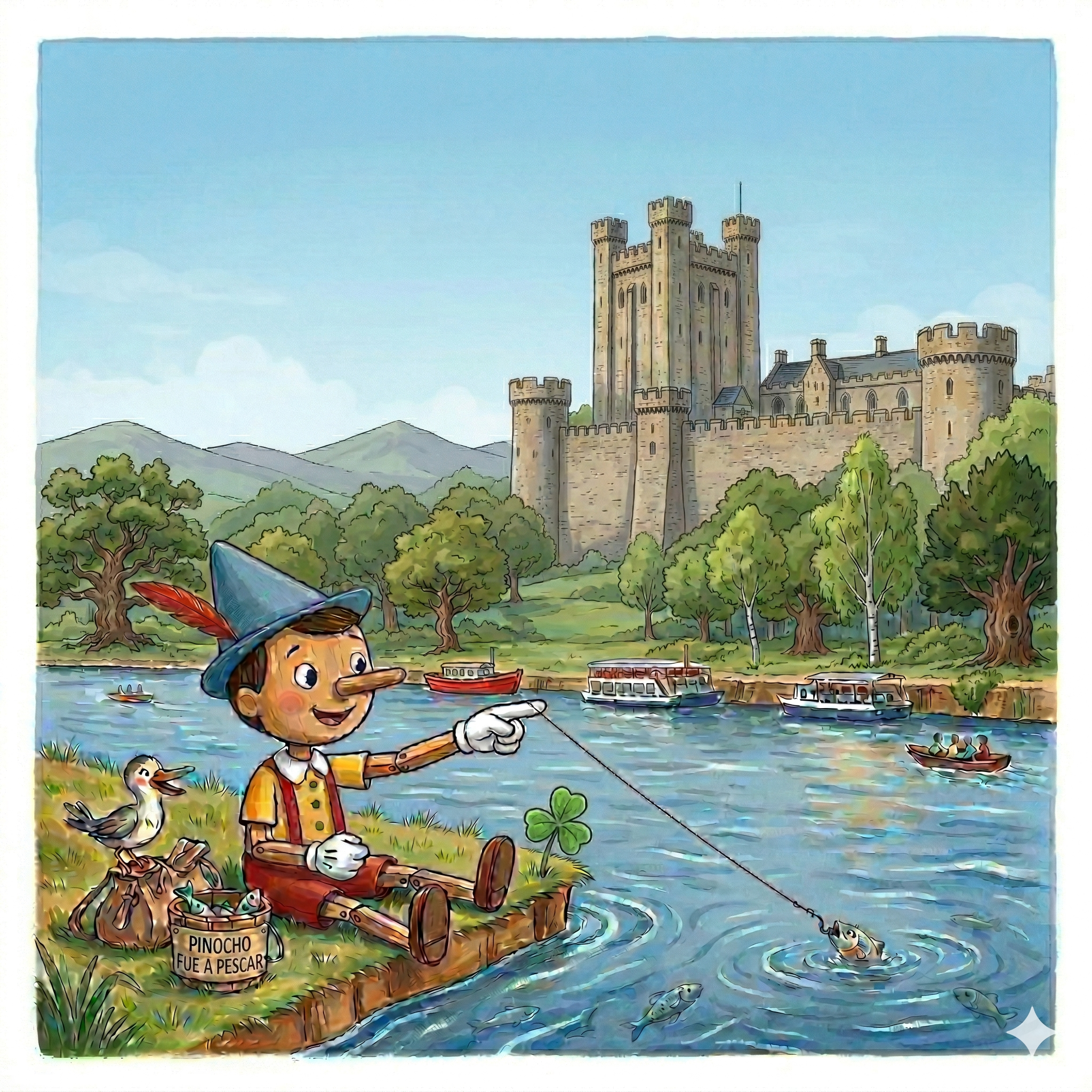 El verde viaje de Pinocho y el gran castillo en el río Shannon