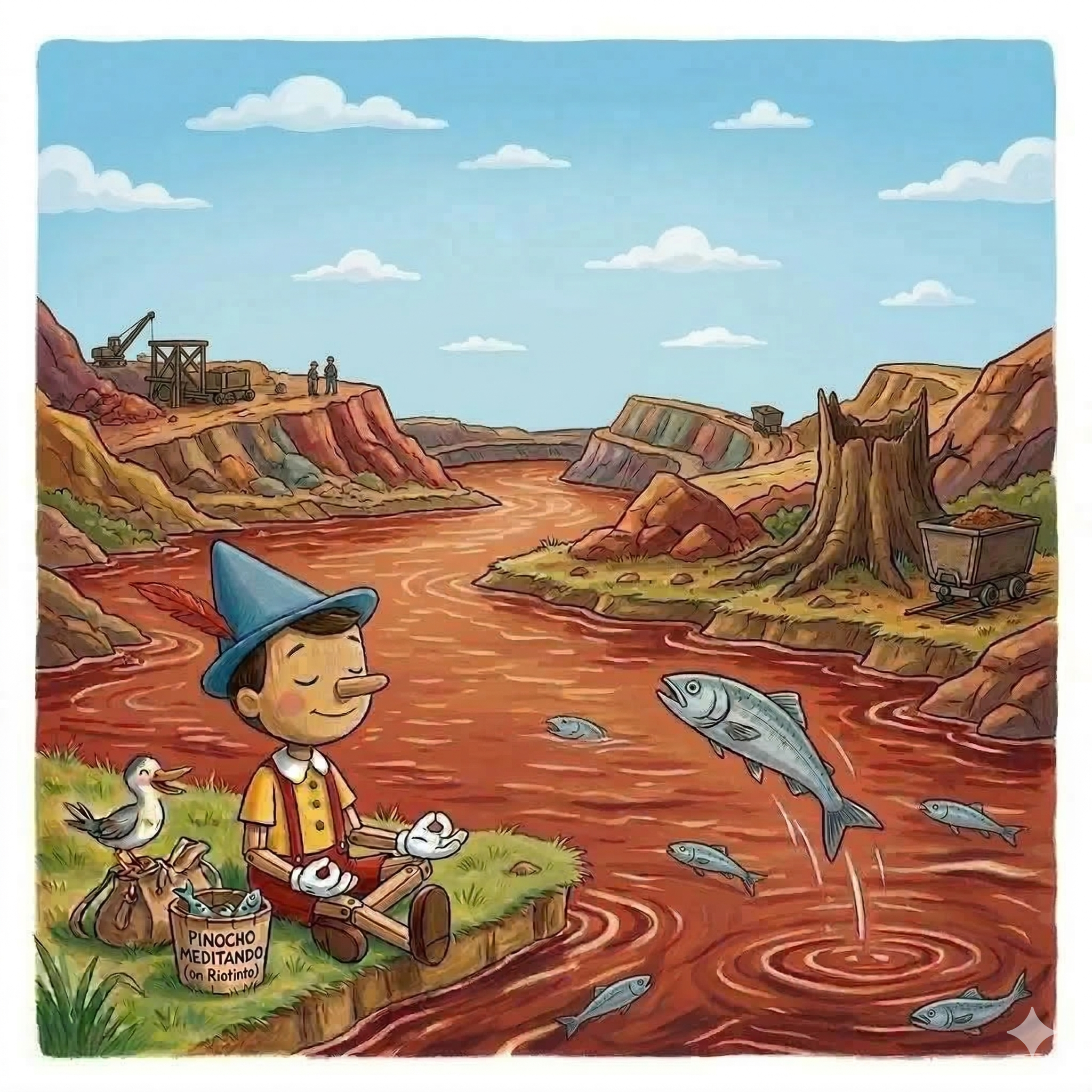 Pinocho y el asombroso río rojo que parece de otro planeta