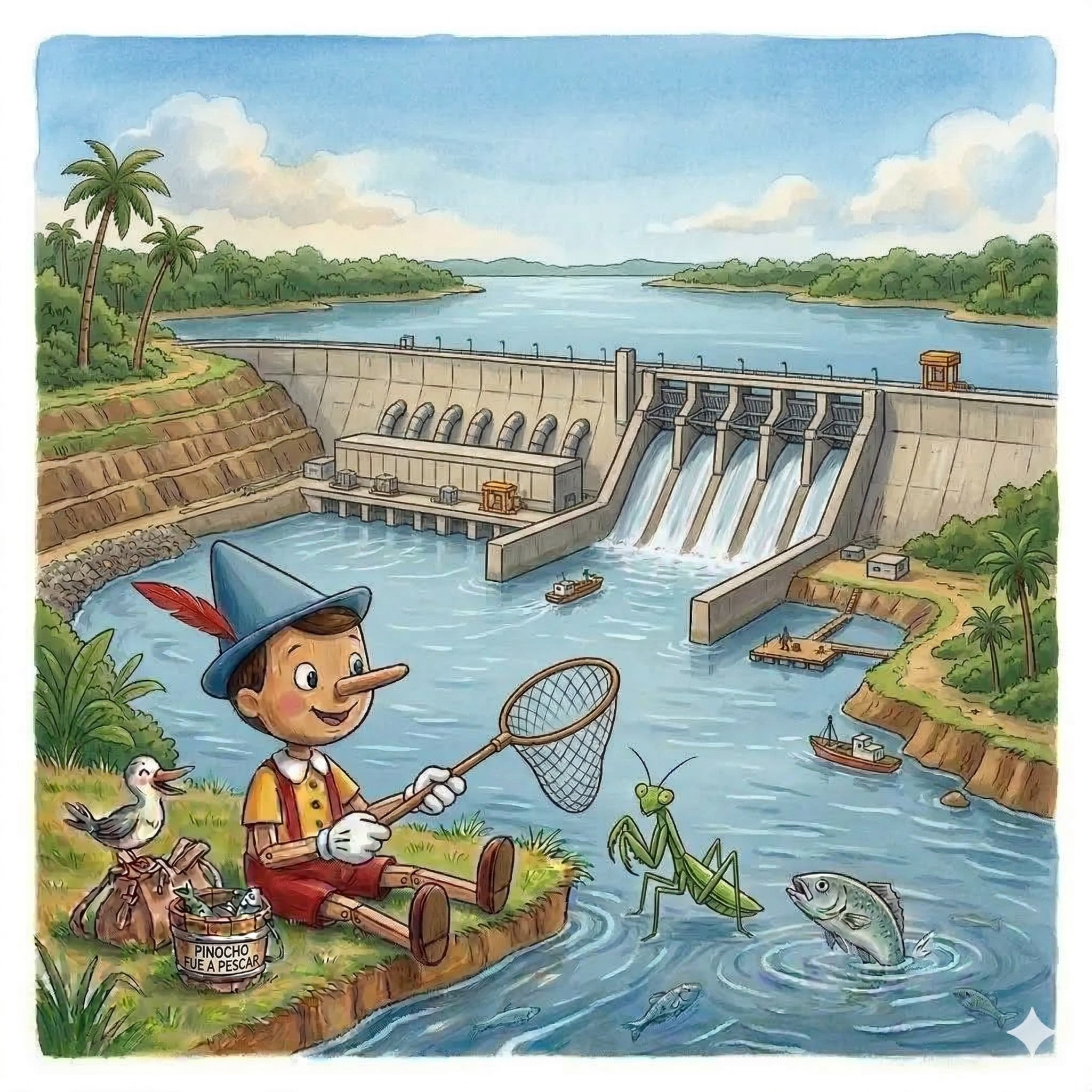 Pinocho y el enorme muro de agua del salvaje río Tocantins